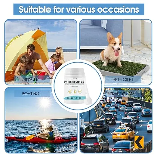 17.6 OZ Camping Toilet Chemicals with Spoon, Toilet Gel Pow for Portable Toilet, Super Absorbent Urine Absorber Eco Gel Sodium Polyacrylate, Deodorizer for Pet Loo, Emergency Toilet Bio Gel - by TTDMK