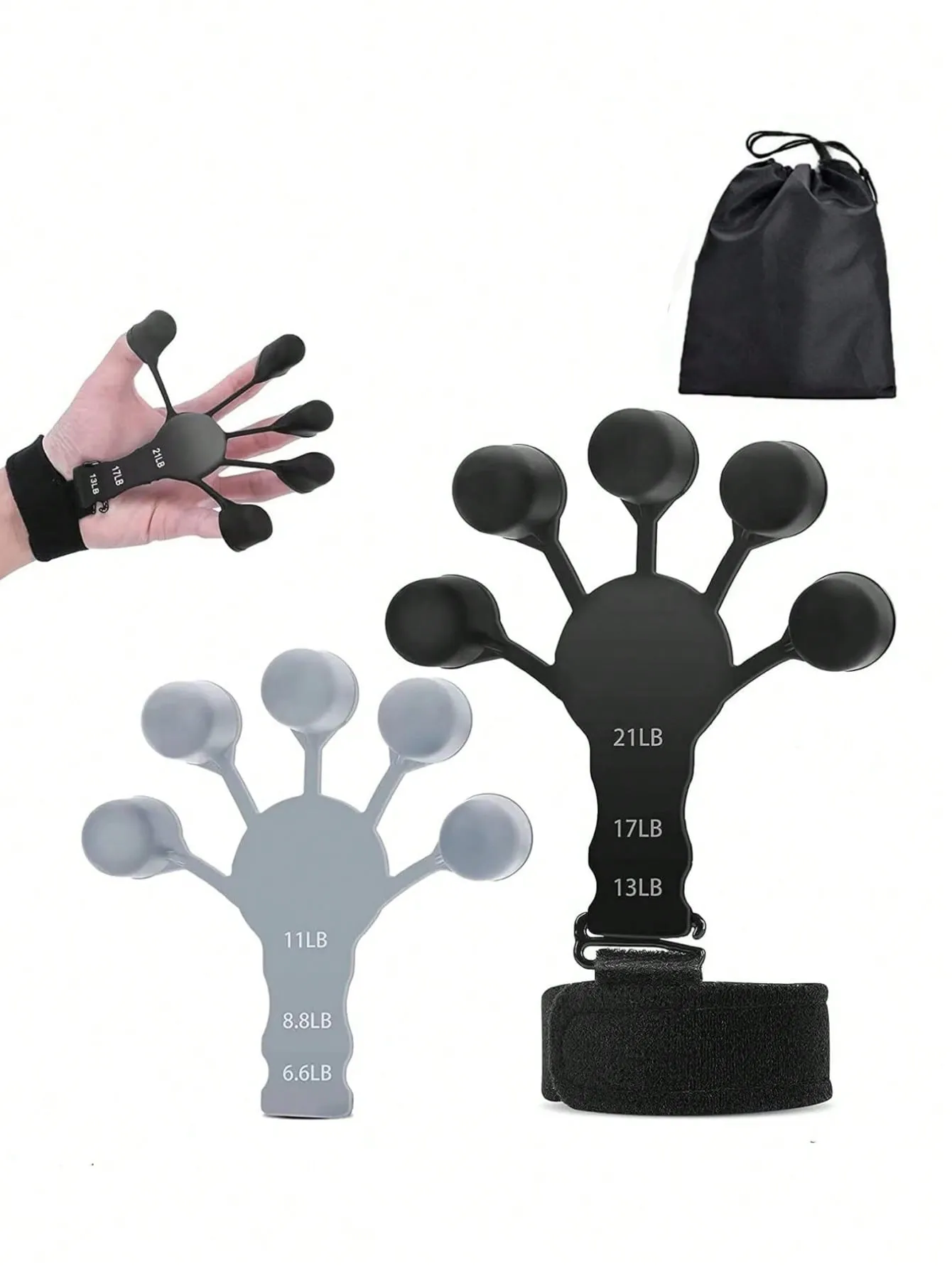 2pcs/set Upgraded 6 Level Adjustable Finger Strength Trainer