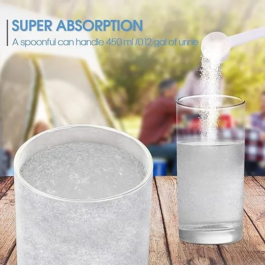 35.2 OZ Camping Toilet Chemicals with Spoon, Toilet Gel Pow for Portable Toilet, Super Absorbent Urine Absorber Eco Gel Sodium Polyacrylate, Deodorizer for Pet Loo, Emergency Toilet Bio Gel - by TTDMK
