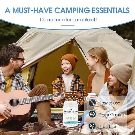 35.2 OZ Camping Toilet Chemicals with Spoon, Toilet Gel Pow for Portable Toilet, Super Absorbent Urine Absorber Eco Gel Sodium Polyacrylate, Deodorizer for Pet Loo, Emergency Toilet Bio Gel - by TTDMK