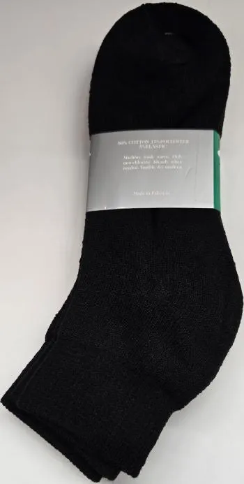 Abril III -- Men's Cotton Golf Socks -- 3Pr. Pk -- Black