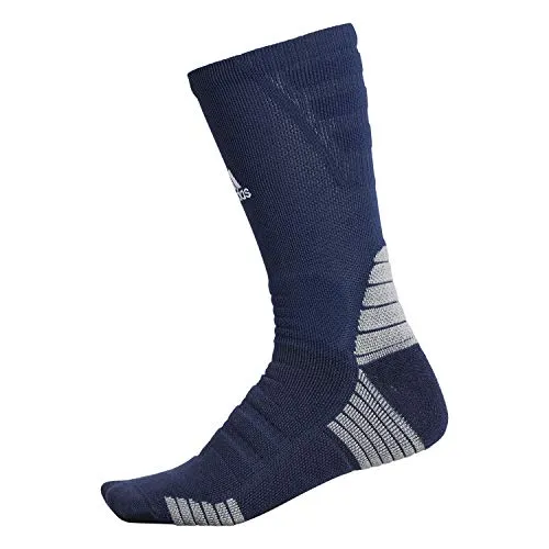 adidas Unisex-US Alphaskin Maximum Cushioned Crew Socks (1-Pair), Collegiate Navy/White/Light Onix, 12-16