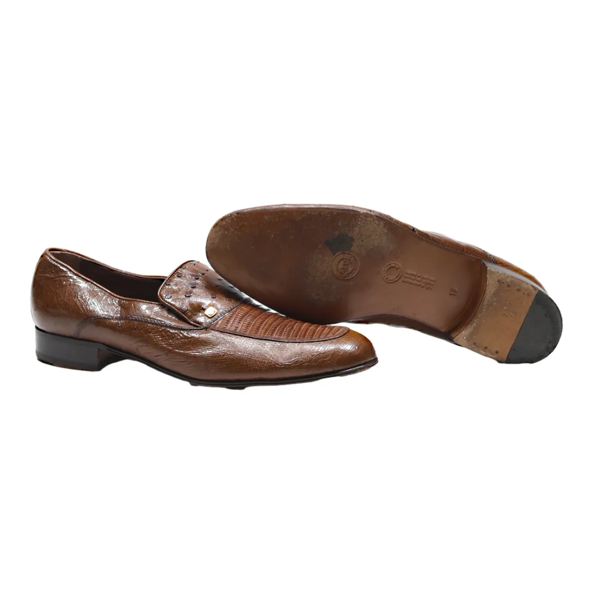 ALCE Loafer Shoes Brown Leather Mens UK 10