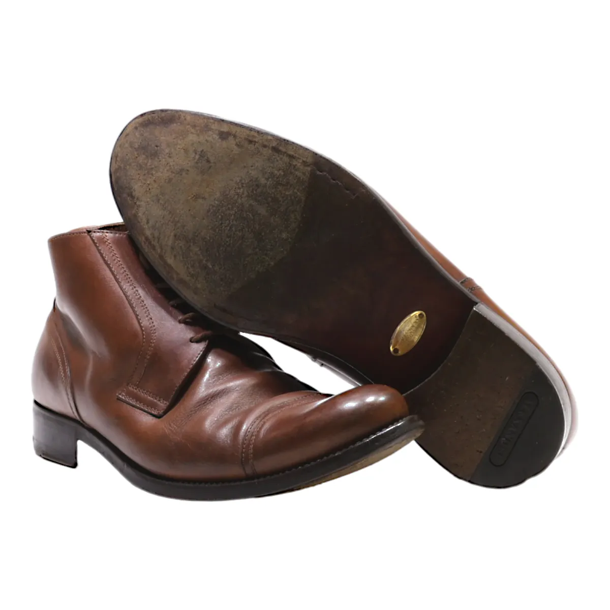 ALEXANDER Desert Boots Brown Leather Mens UK 6