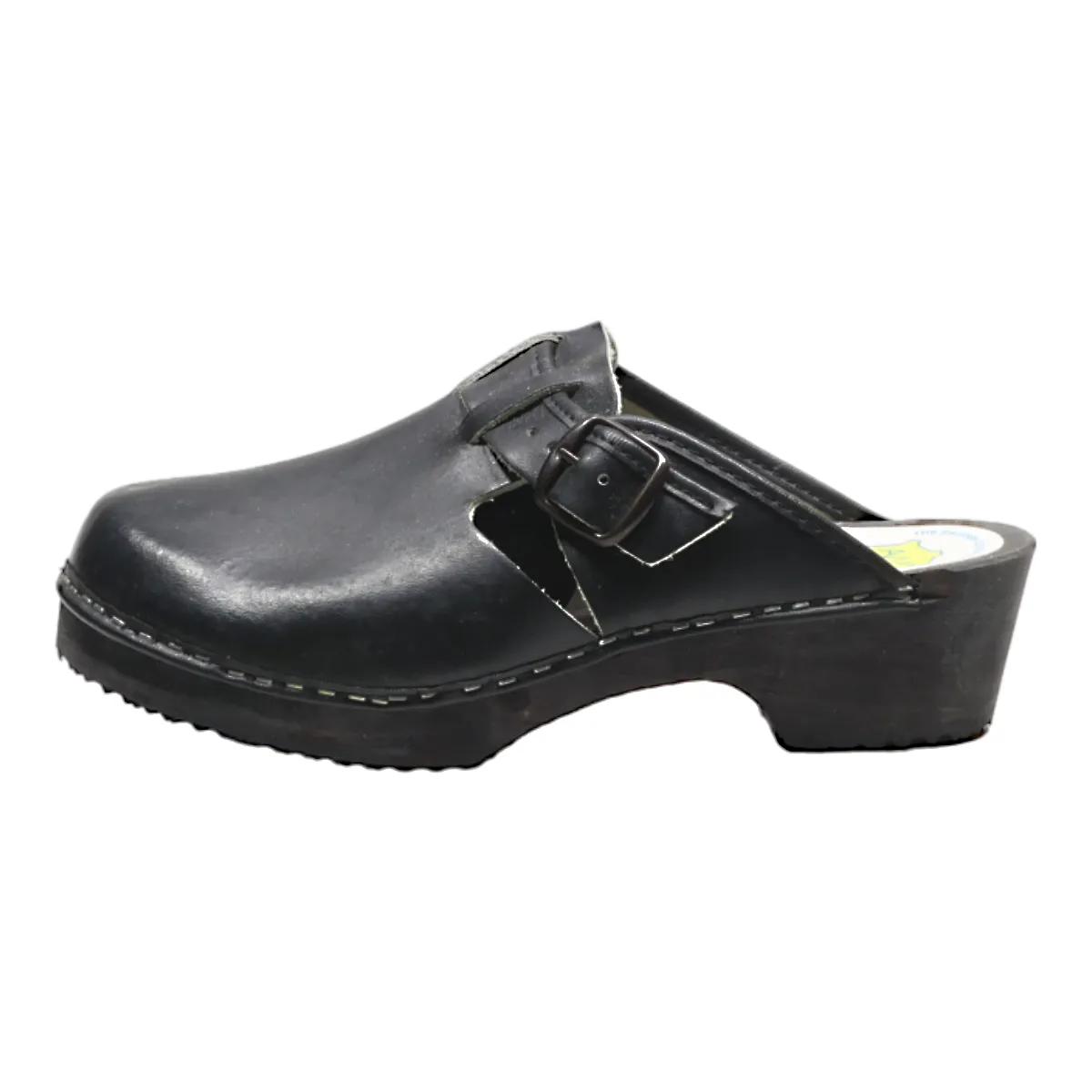 AM TOFFELN Clog Shoes Black Leather Womens UK 9