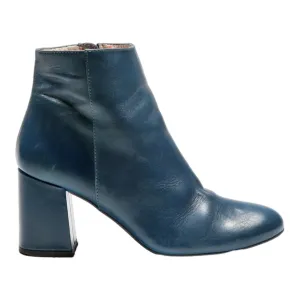 Ankle Boots Blue Leather Womens UK 4