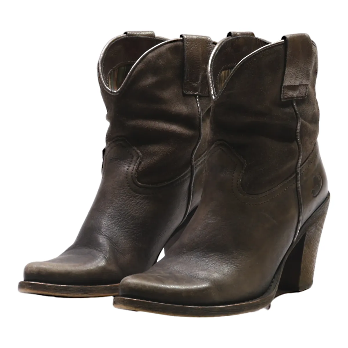 Ankle Boots Brown Leather Womens UK 4