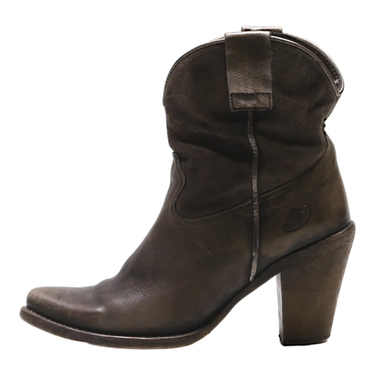 Ankle Boots Brown Leather Womens UK 4