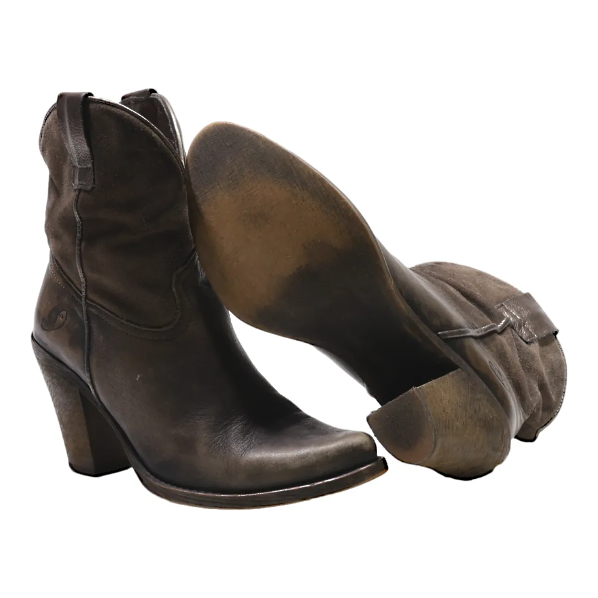 Ankle Boots Brown Leather Womens UK 4