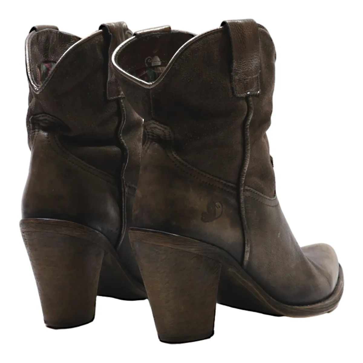 Ankle Boots Brown Leather Womens UK 4