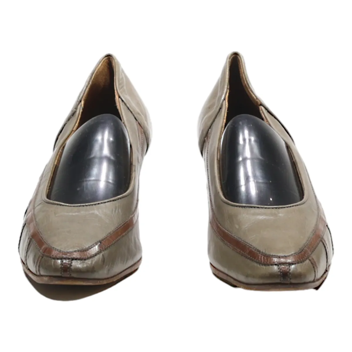 AROLA Court Heels Grey Leather Womens UK 7