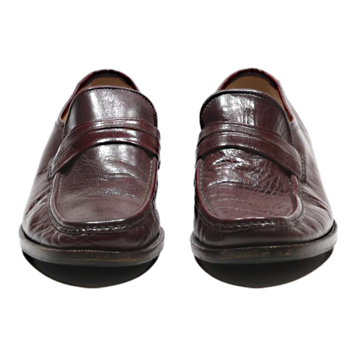 AROLA Loafer Shoes Maroon Leather Womens UK 8