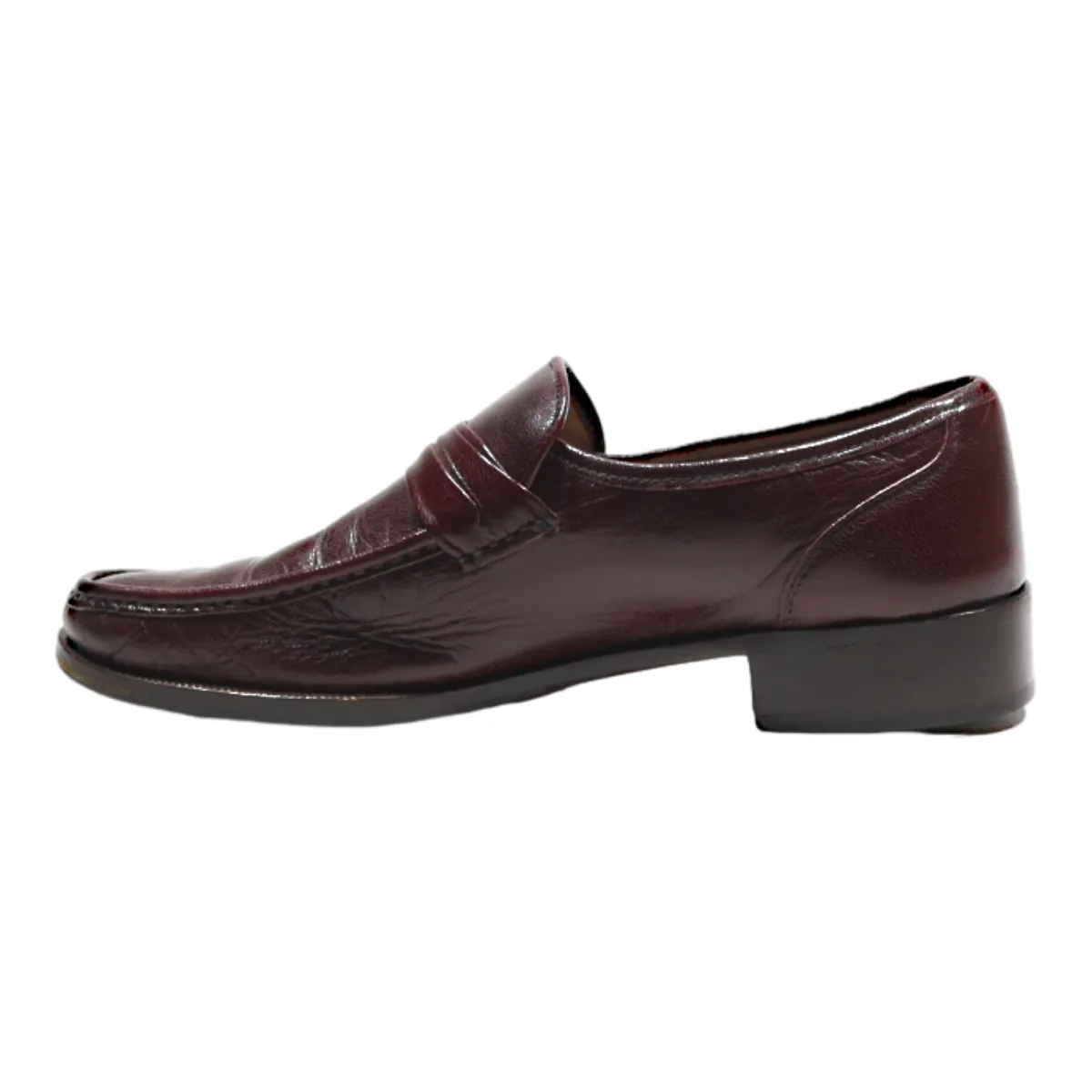 AROLA Loafer Shoes Maroon Leather Womens UK 8