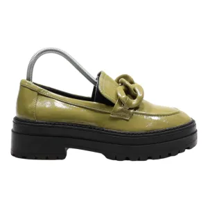 ASOS Platform Loafer Shoes Green Synthetic Womens UK 6
