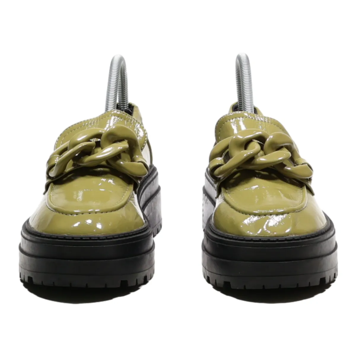 ASOS Platform Loafer Shoes Green Synthetic Womens UK 6