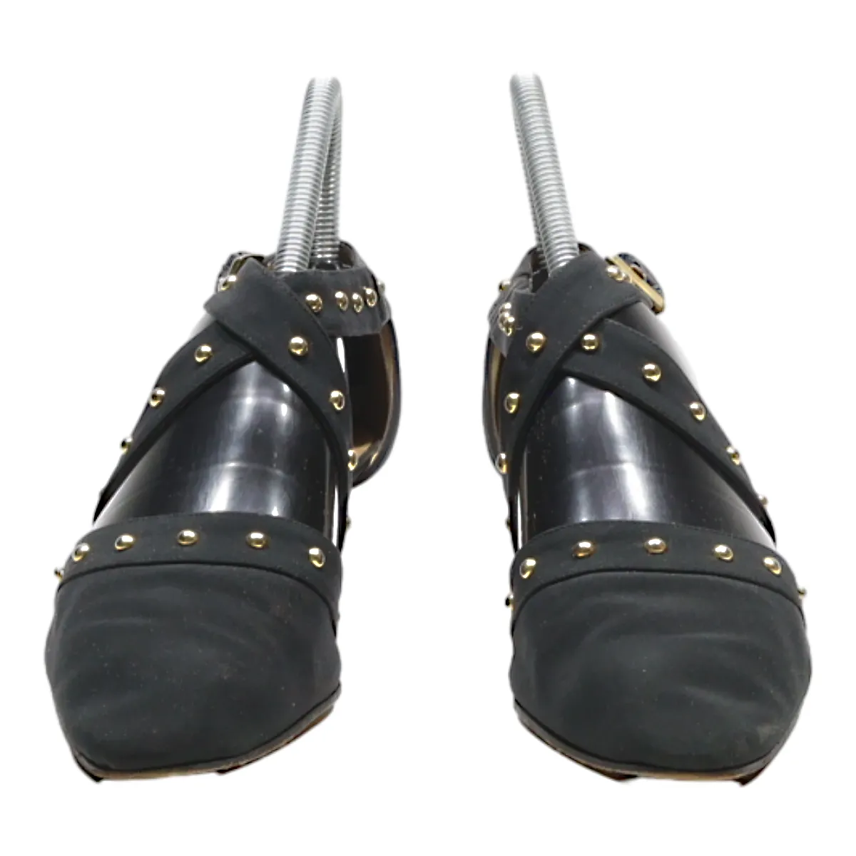 BALDININI Kitten Heels Black Leather Womens UK 3