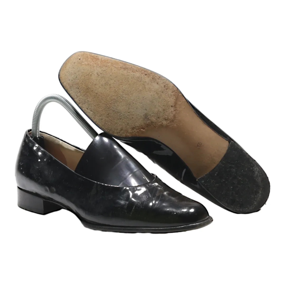 BALLY Ballet Shoes Black Leather Womens UK 7