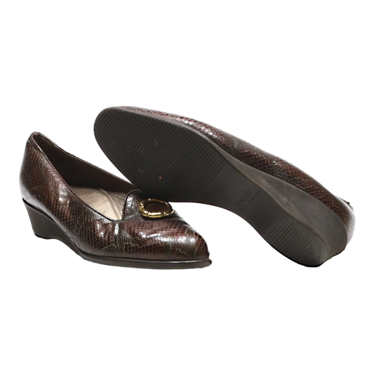 BALLY Ballet Shoes Brown Leather Womens UK 3.5