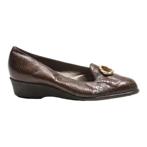 BALLY Ballet Shoes Brown Leather Womens UK 3.5