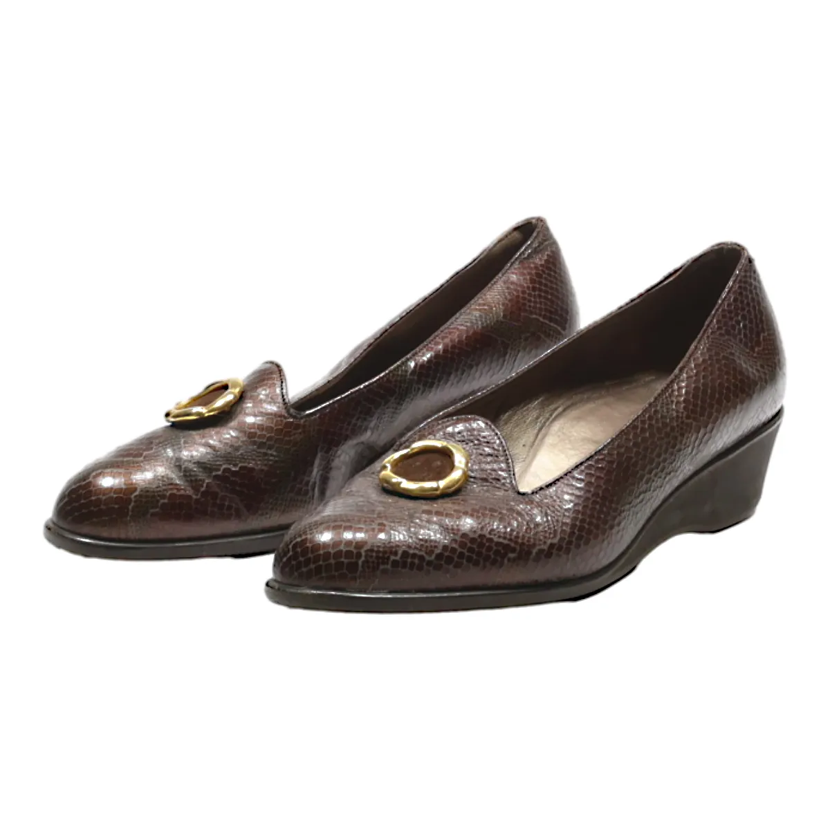 BALLY Ballet Shoes Brown Leather Womens UK 3.5