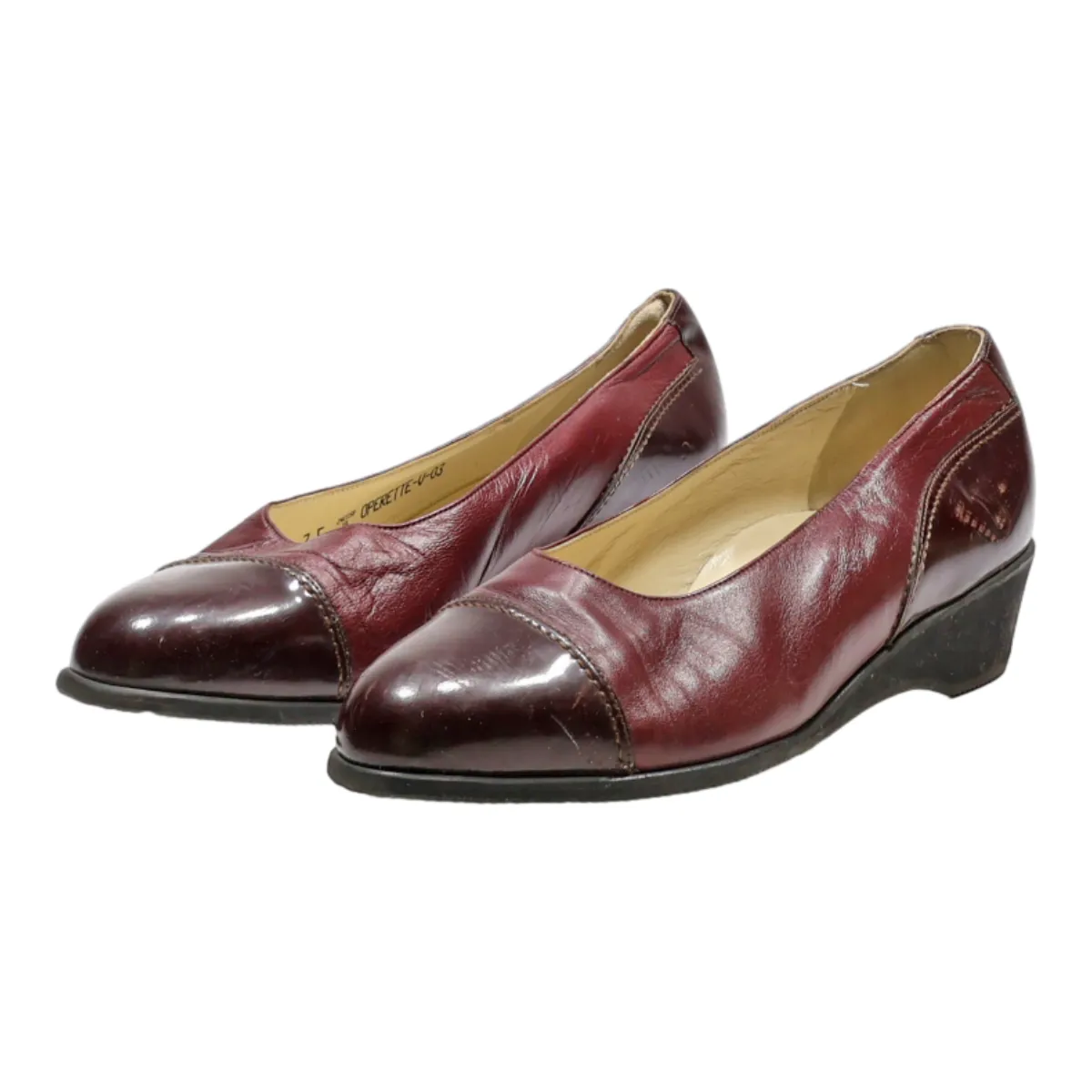 BALLY Ballet Shoes Maroon Leather Womens UK 7