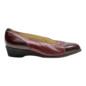 BALLY Ballet Shoes Maroon Leather Womens UK 7