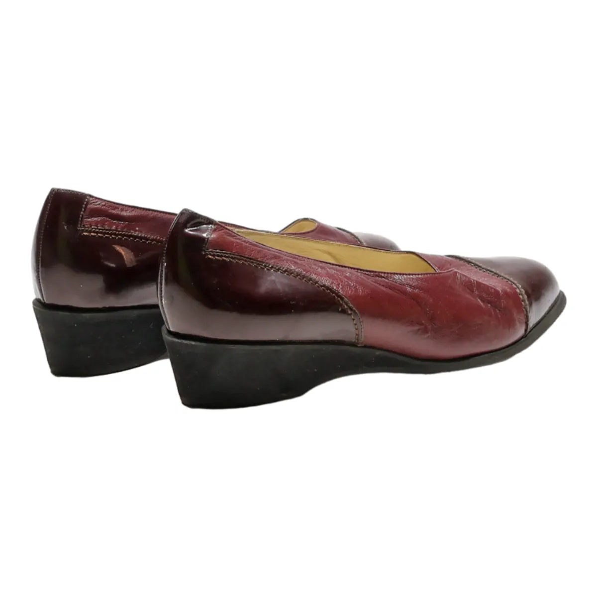 BALLY Ballet Shoes Maroon Leather Womens UK 7