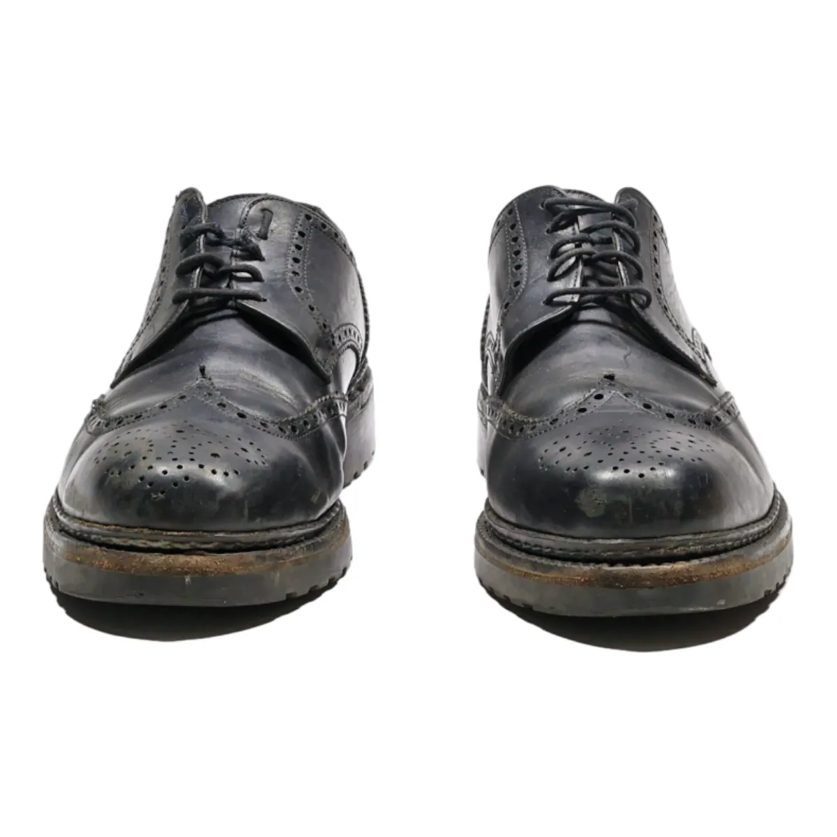 BALLY Brogue Shoes Black Leather Mens UK 8