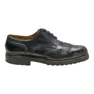 BALLY Brogue Shoes Black Leather Mens UK 8
