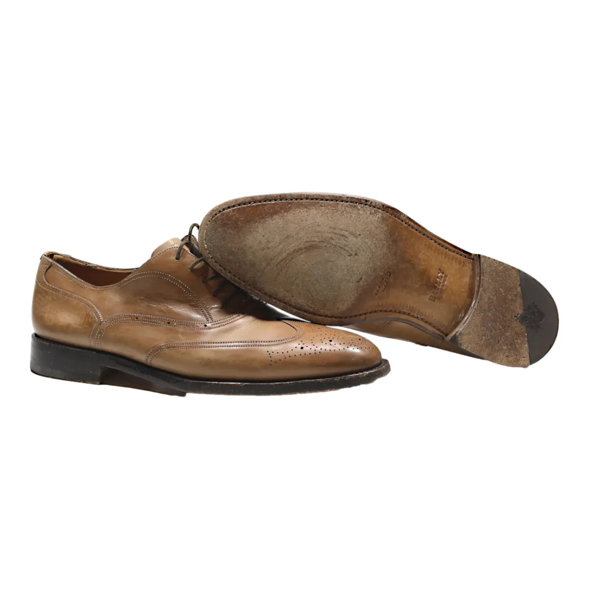 BALLY Brogue Shoes Brown Leather Mens UK 8.5