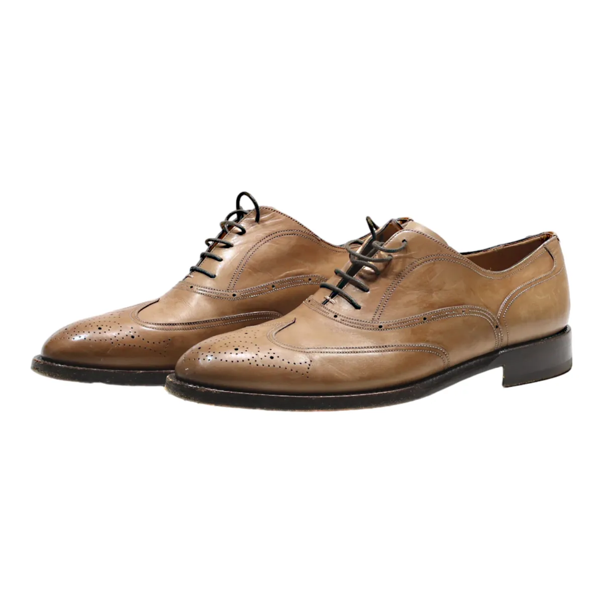 BALLY Brogue Shoes Brown Leather Mens UK 8.5