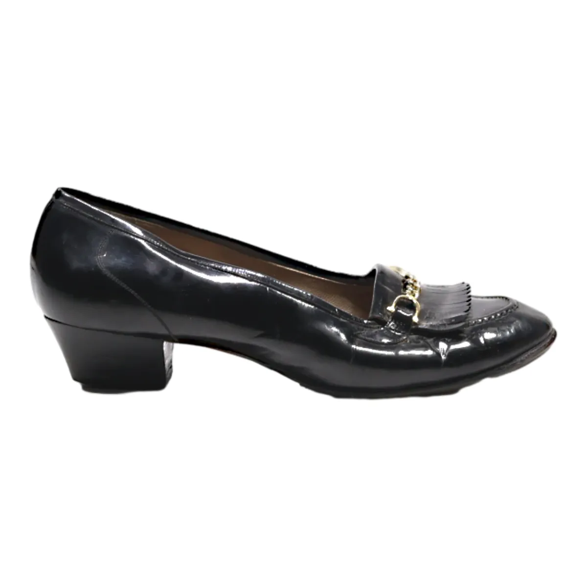 BALLY Court Heels Black Leather Womens UK 4