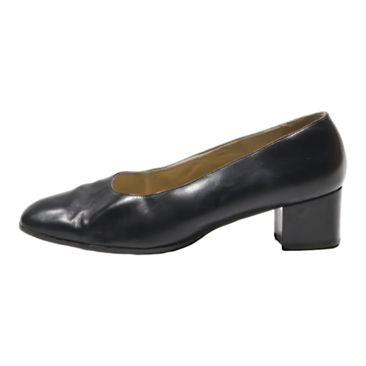 BALLY Court Heels Black Leather Womens UK 6