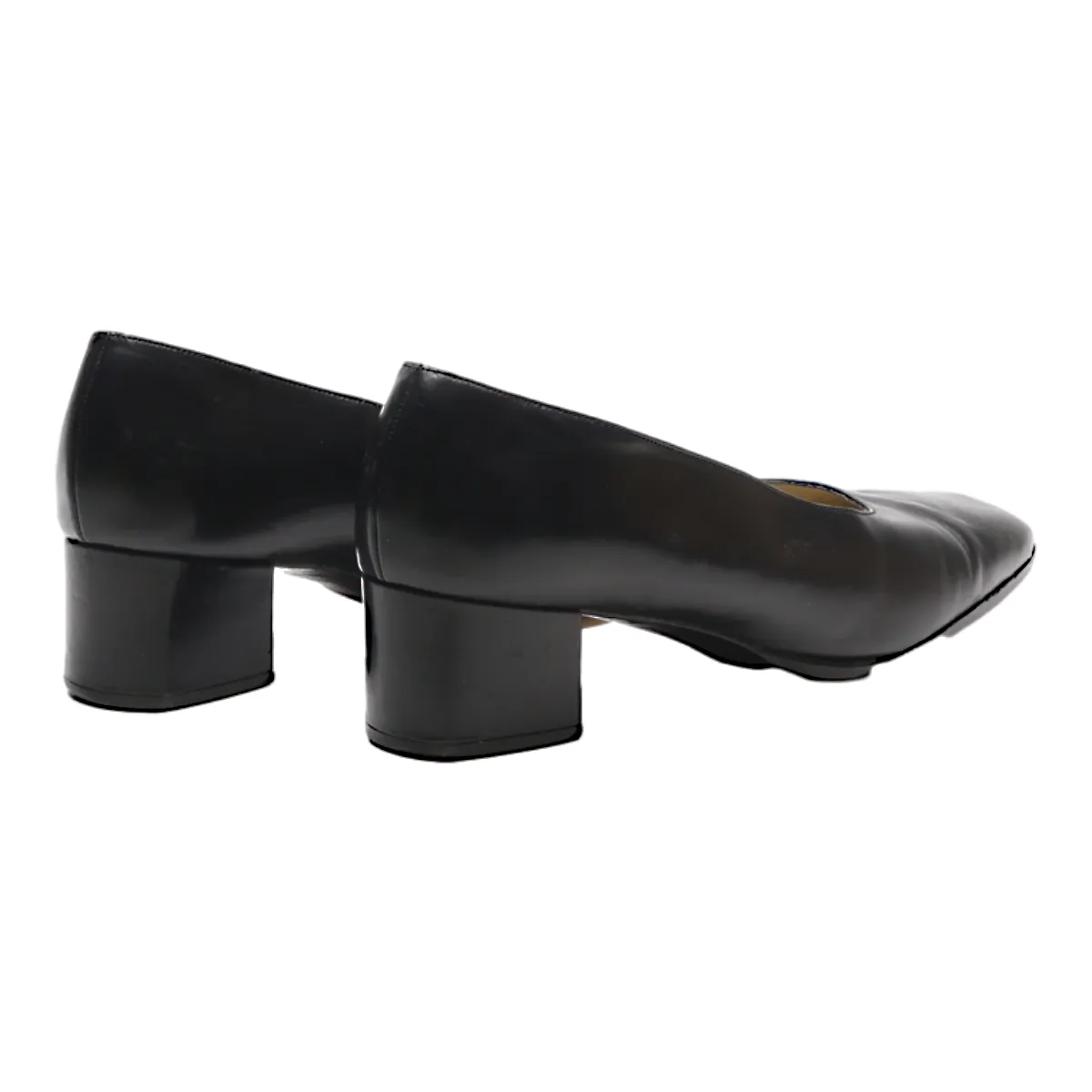 BALLY Court Heels Black Leather Womens UK 6