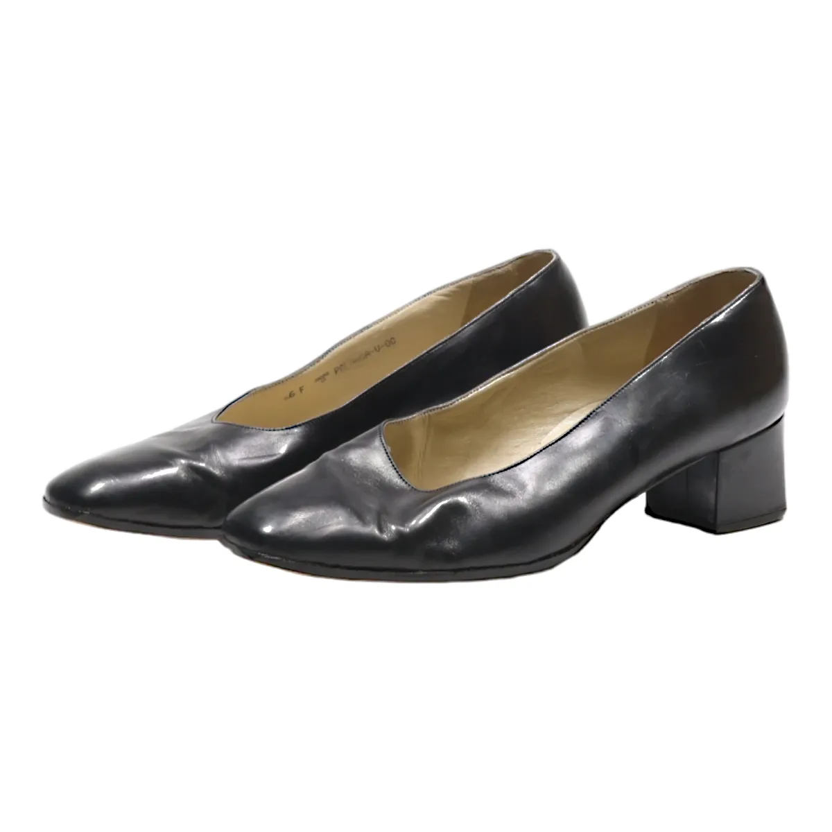BALLY Court Heels Black Leather Womens UK 6