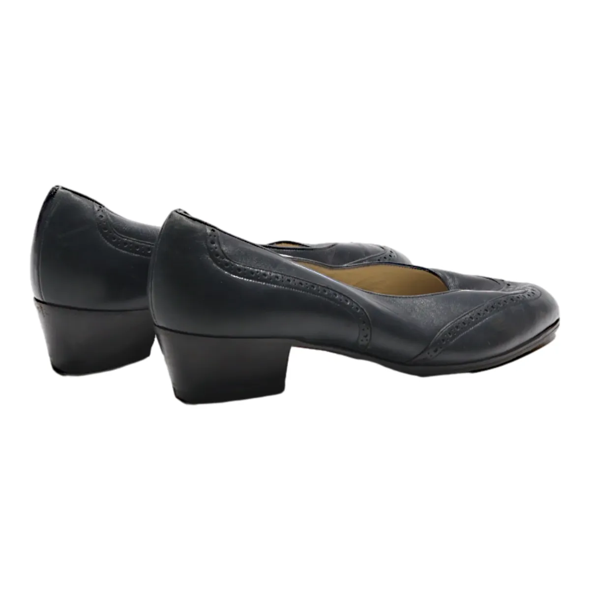 BALLY Court Heels Blue Leather Womens UK 5.5
