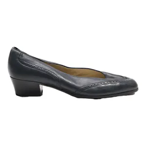 BALLY Court Heels Blue Leather Womens UK 5.5