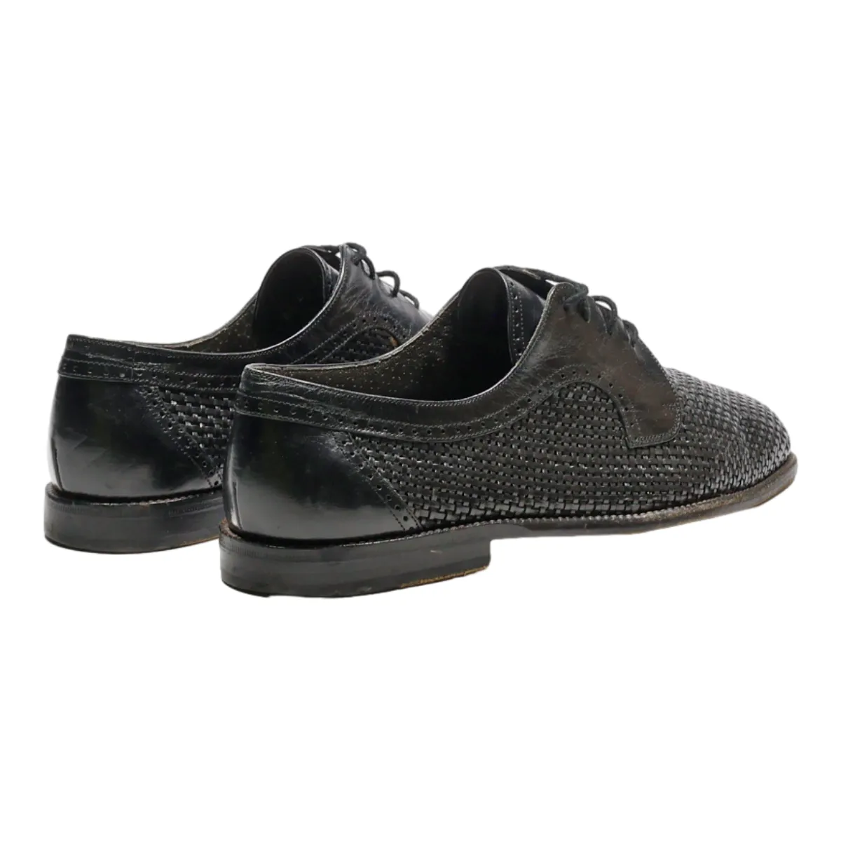 BALLY Derby Shoes Black Leather Mens UK 7.5
