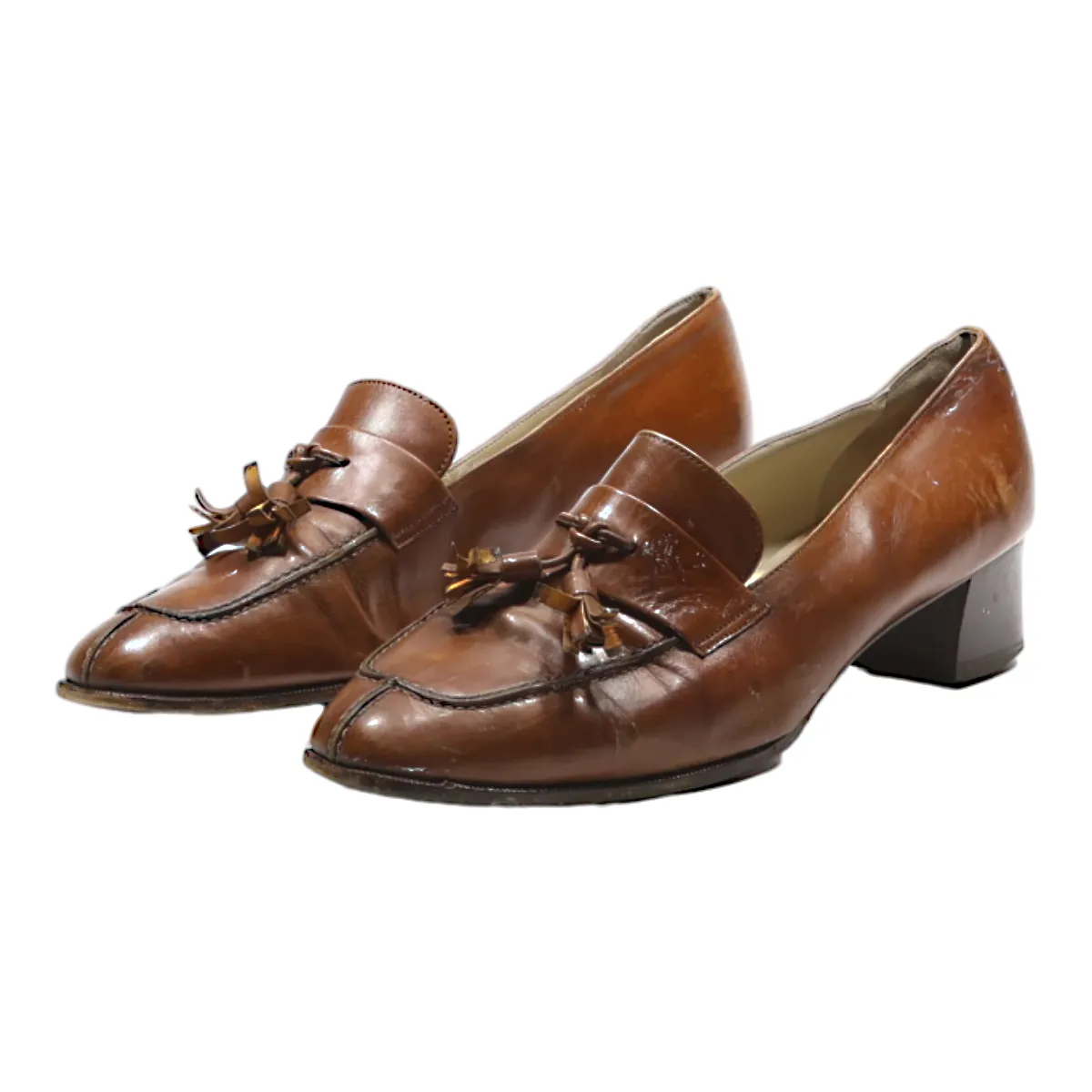 BALLY Loafer Shoes Brown Leather Womens UK 5