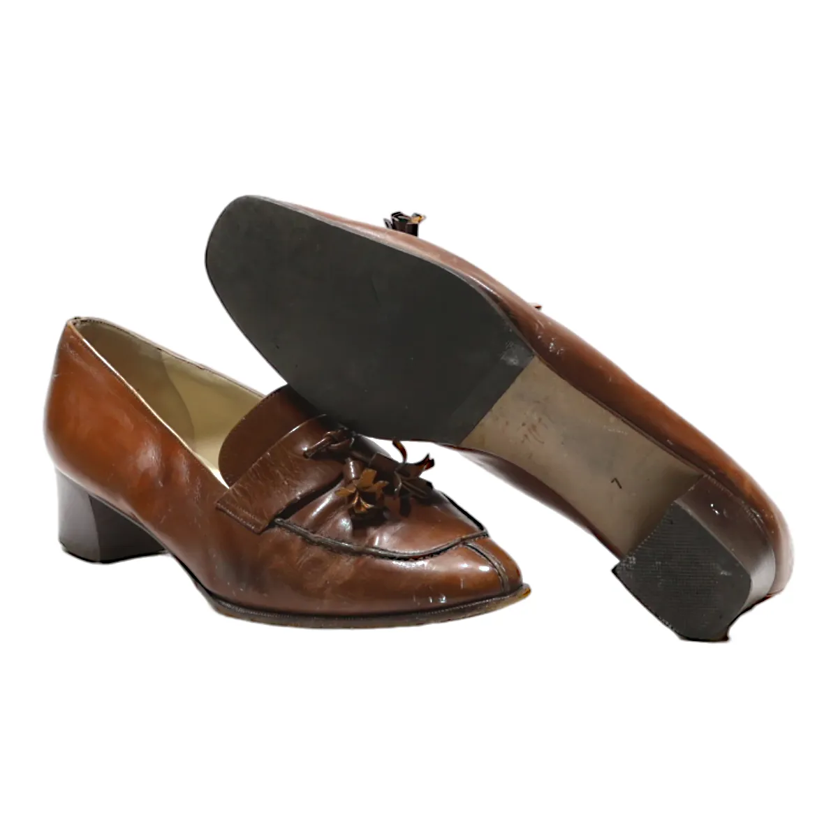 BALLY Loafer Shoes Brown Leather Womens UK 5