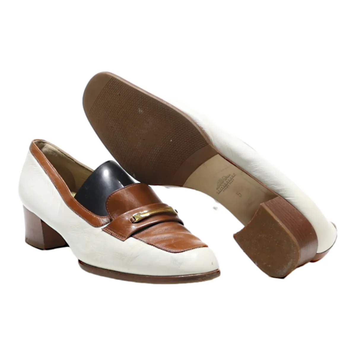 BALLY Loafer Shoes White Leather Womens UK 3