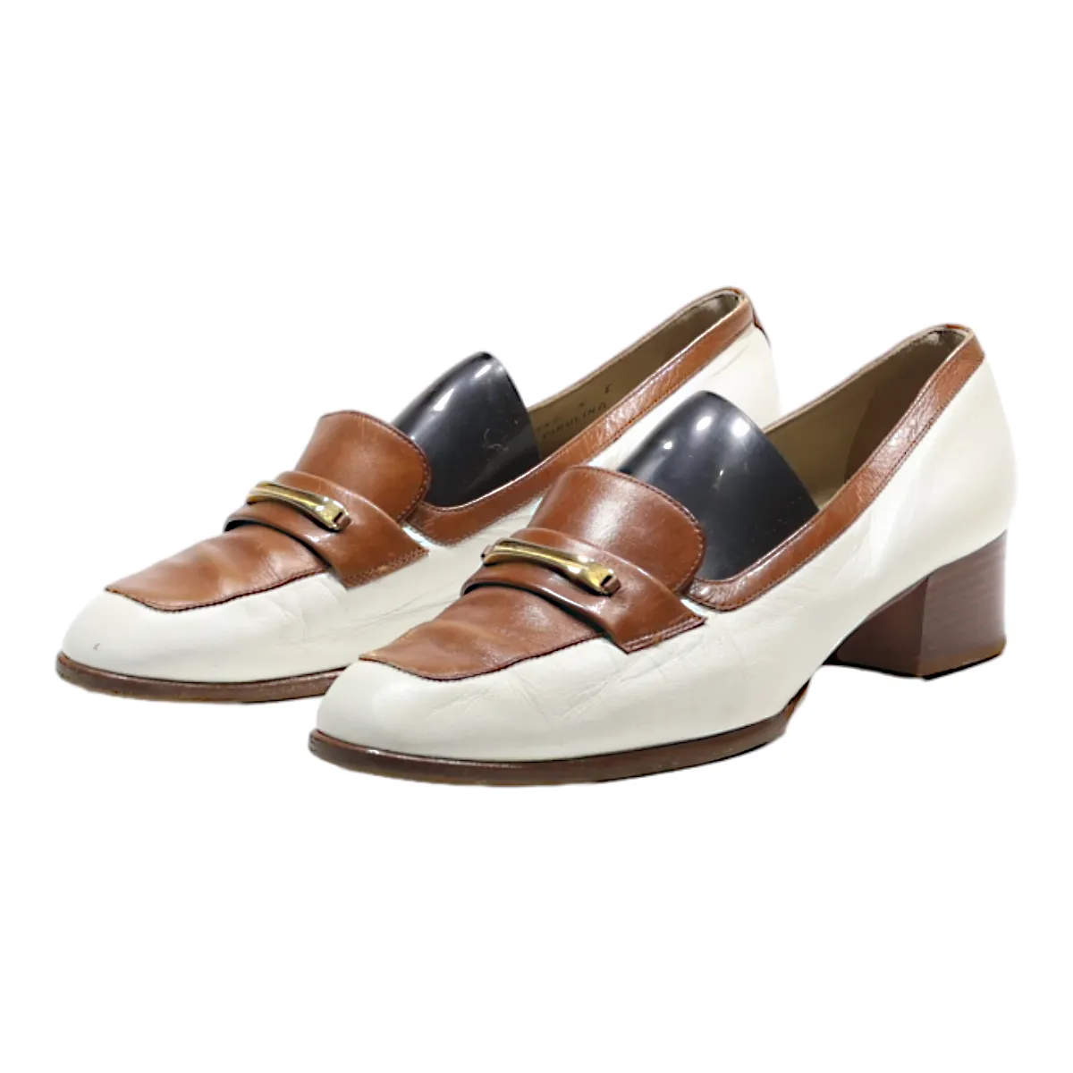 BALLY Loafer Shoes White Leather Womens UK 3