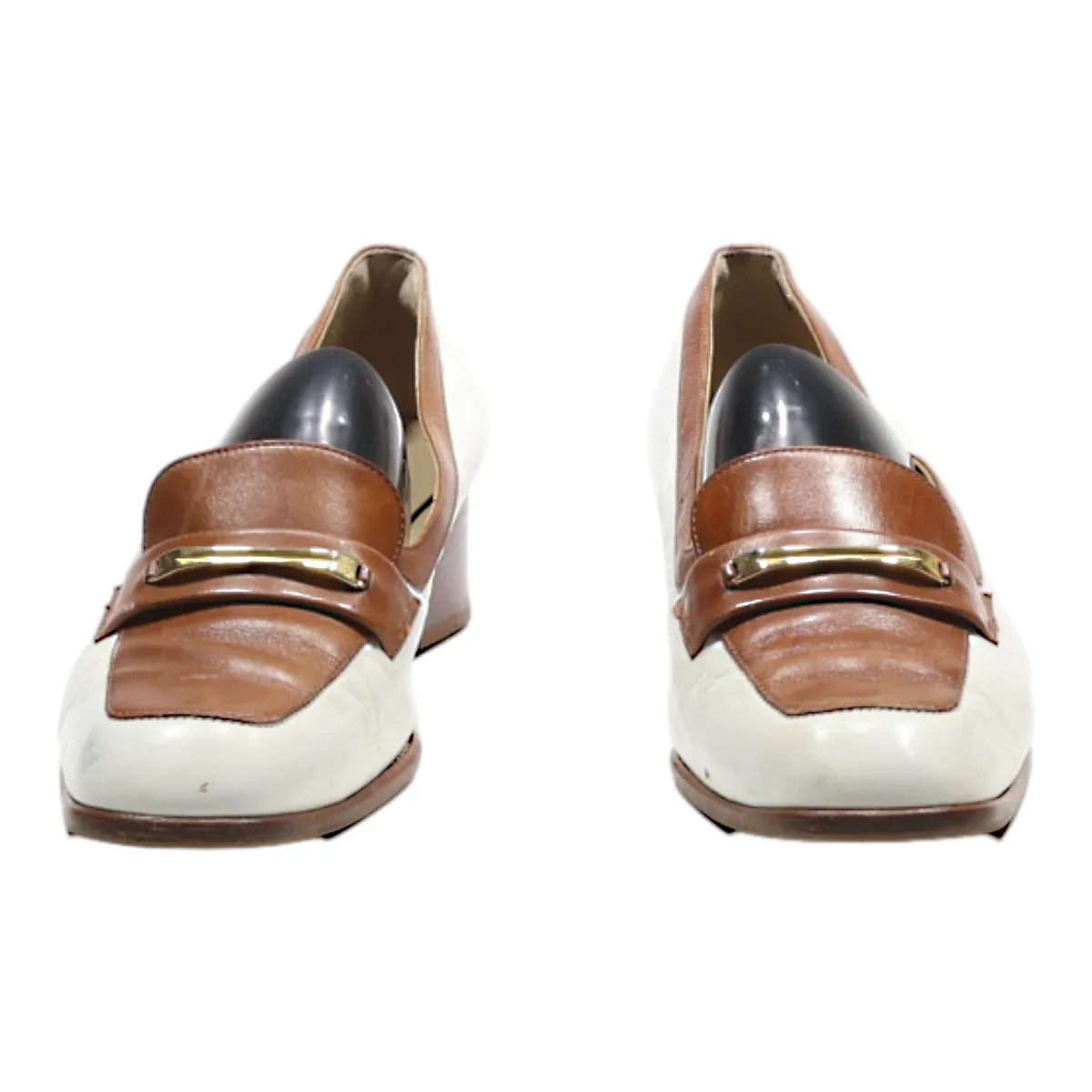 BALLY Loafer Shoes White Leather Womens UK 3