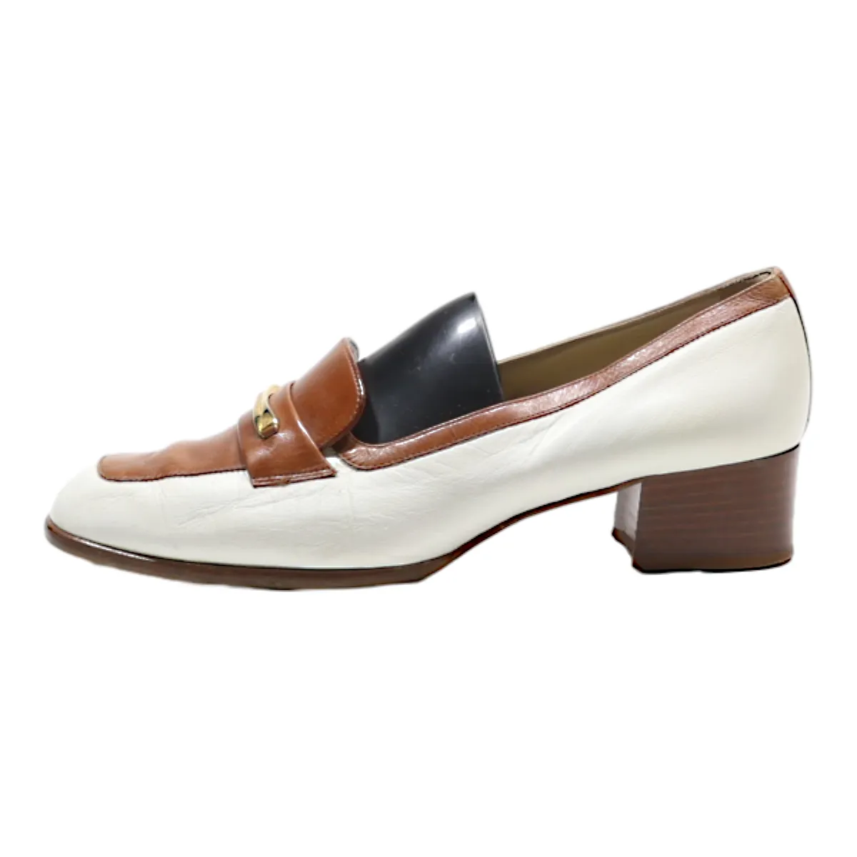 BALLY Loafer Shoes White Leather Womens UK 3