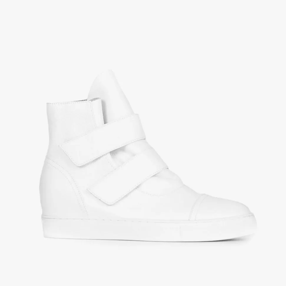 BANDED HI-TOP White Leather Sneakers