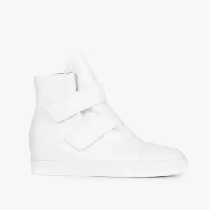 BANDED HI-TOP White Leather Sneakers