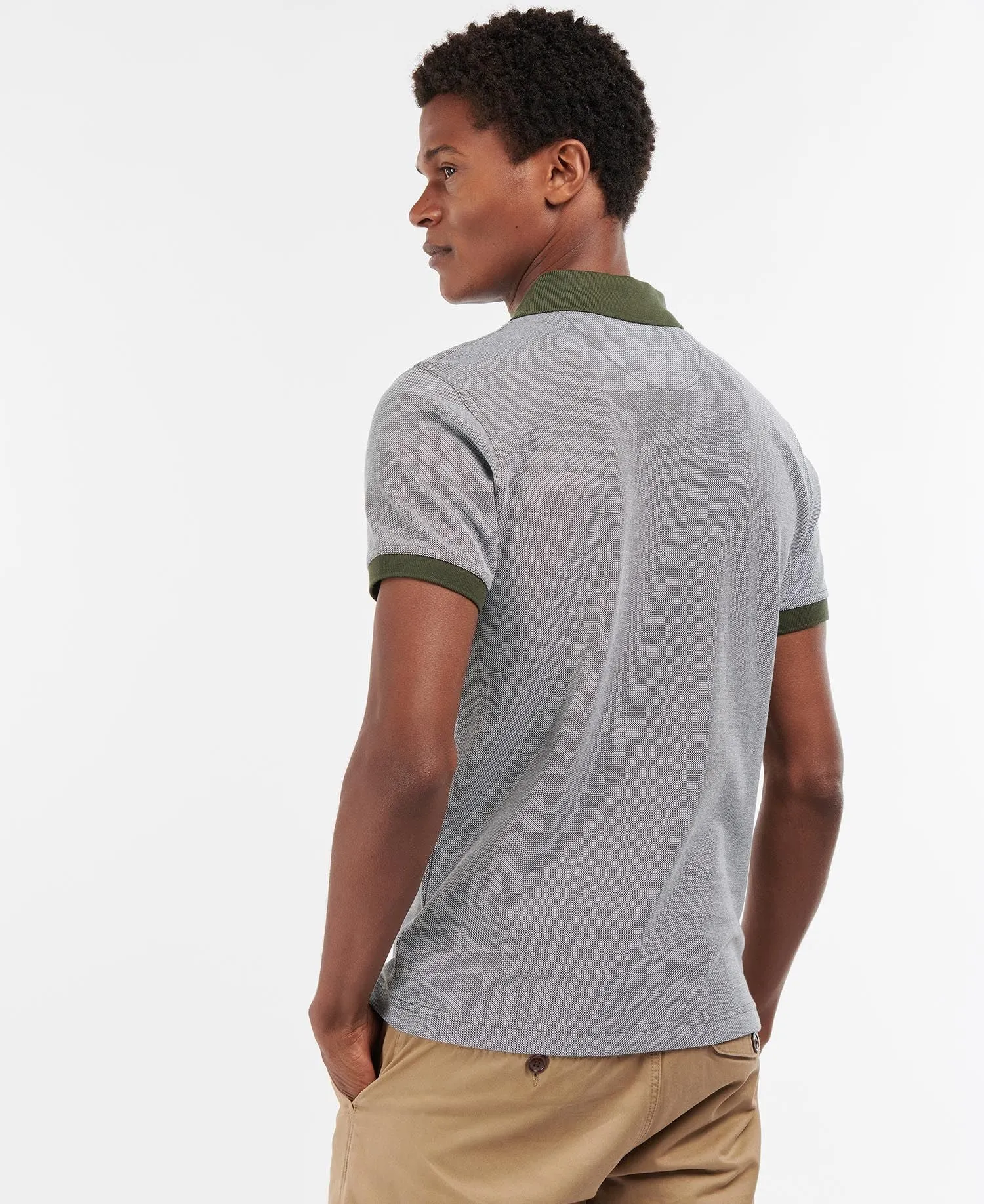 BARBOUR Sports Polo Mix Shirt - Men's - Dark Olive