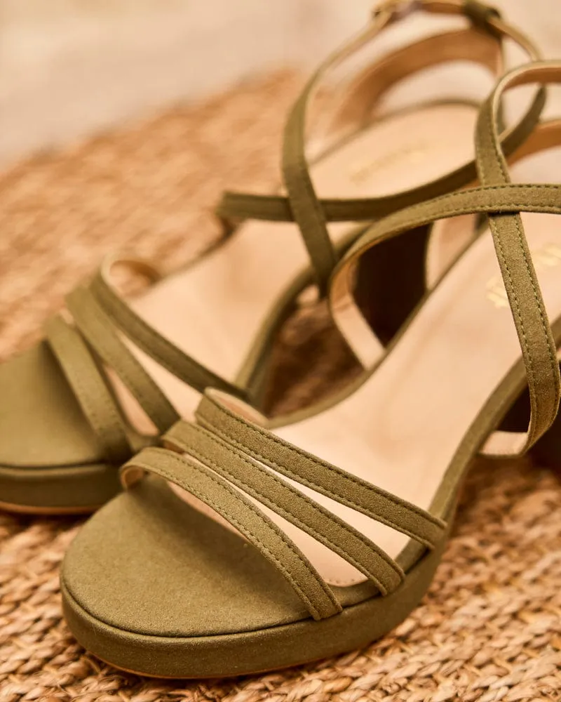 Bavella Recycled Vegan Platform Sandals | Sage
