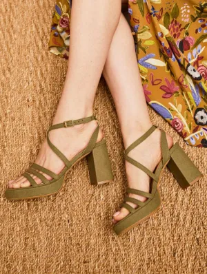Bavella Recycled Vegan Platform Sandals | Sage