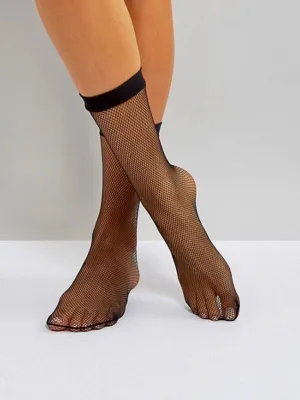 Black Fishnet Ankle Socks